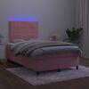 vidaXL Krevet box spring s madracem LED ružičasti 120x190cm bar&scaron;unasti