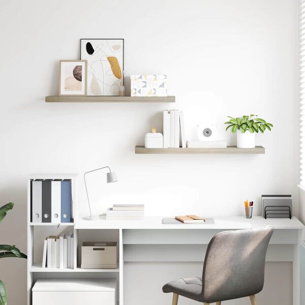 vidaXL Plutajuće zidne police 2 kom boja hrasta 90 x 23,5 x 3,8 cm MDF