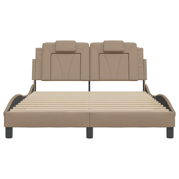 vidaXL Okvir za krevet Viana bez madraca cappuccino 140x200 cm umjetna koža