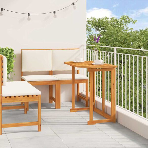 vidaXL Bistro set za vrt 3 pcs Smeđa Čvrsto drvo akacije