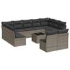 vidaXL 12-dijelni set vrtnih sofa od poliratana s jastucima sivi