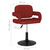 vidaXL Okretna blagovaonska stolica od tkanine crvena boja vina