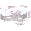 vidaXL Sjedeća garnitura za vrt s jastukom 9 pcs Bež i svijetlo siva