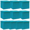 vidaXL Kutije za pohranu s poklopcima 10 kom svjetloplave 32x32x32 cm