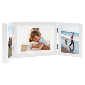 vidaXL Trodijelni okvir za fotografije bijeli 22x15 cm + 2x (10x15 cm)