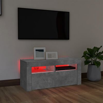 vidaXL TV ormarić s LED svjetlima siva boja betona 90 x 35 x 40 cm