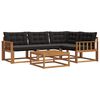 vidaXL Set vanjskih sofa s jastukom 5 pcs Prirodna i crna