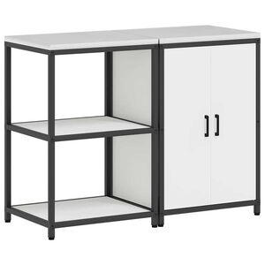 vidaXL Kuhinjski set za pohranu 2 pcs Bijelo Hladno valjana čelična