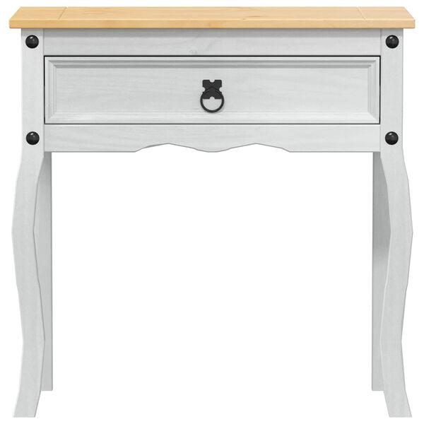 vidaXL Konzolni stol Bijelo 73 x 35 x 73 cm Čvrsto borovo drvo