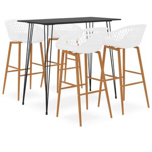 vidaXL 5-dijelni barski set crno-bijeli