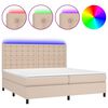 vidaXL Krevet box spring madrac LED cappuccino 200x200cm umjetna koža