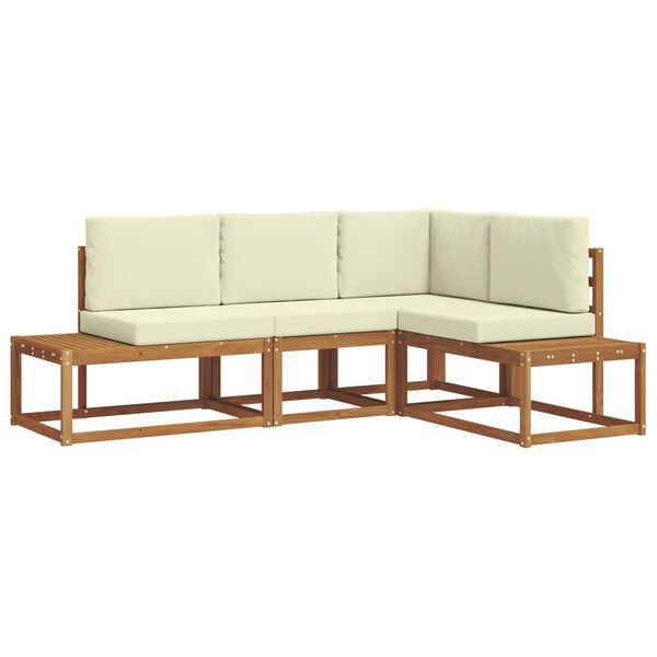 vidaXL Set vanjskih sofa s jastukom 4 Komad Prirodna i krem
