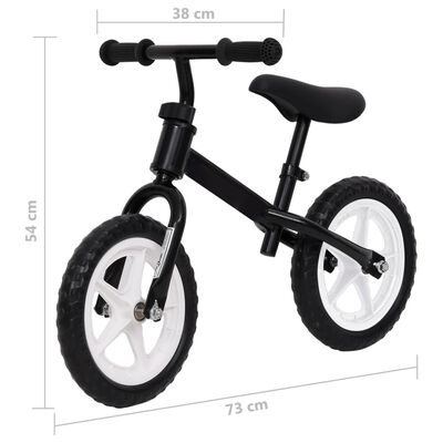 vidaXL Bicikl za ravnotežu s kotačima od 9,5 inča crni
