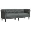 vidaXL Trosjed Chesterfield tamnosivi od tkanine