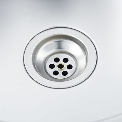 vidaXL Kuhinjski sudoper s dva korita srebrni 800x500x155 mm čelični