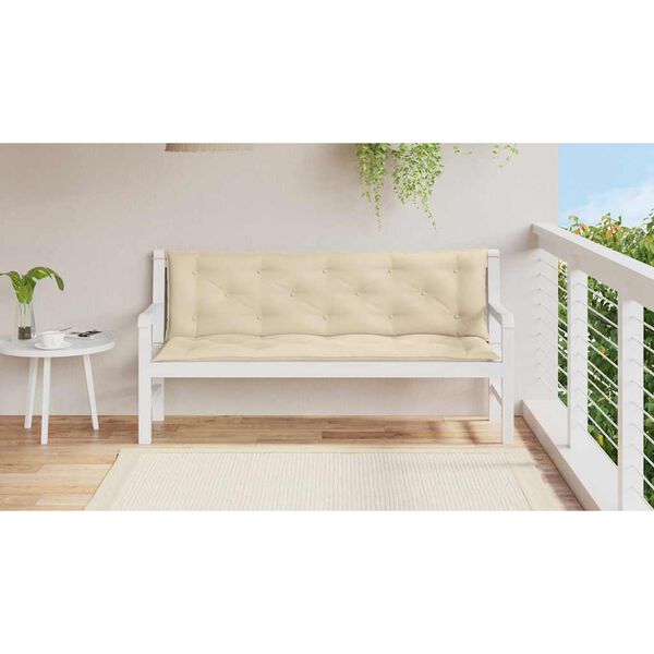 vidaXL Jastuk za vrtnu klupu bež 150 x (50 + 50) x 7 cm tkanina Oxford