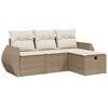 vidaXL 4-dijelni set vrtnih sofa s jastucima bež od poliratana