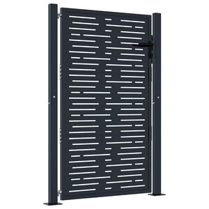 vidaXL Vrtna vrata antracit boje 100x150 cm čelična kvadratna dizajna