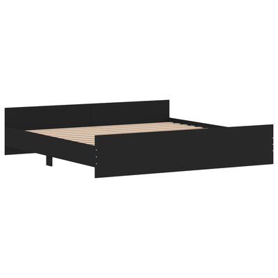vidaXL Okvir kreveta uzglavlje i podnožje crni 180x200 cm