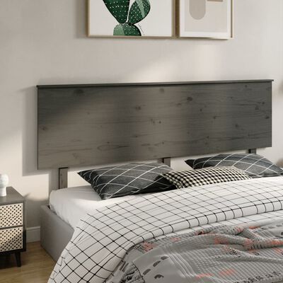 vidaXL Uzglavlje za krevet sivo 204 x 6 x 82,5 cm od masivne borovine