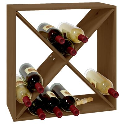 vidaXL Ormarić za vino boja meda 62x25x62 cm od masivne borovine