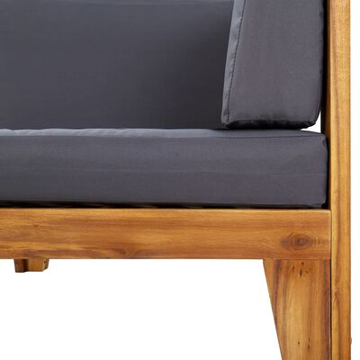 vidaXL Modularna kutna sofa i tamnosivi jastuci masivno bagremovo drvo