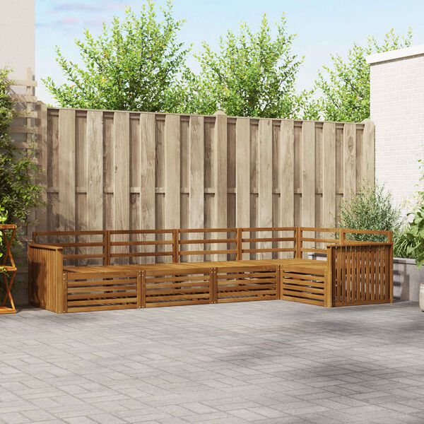 vidaXL Set vanjskih sofa 5 pcs Prirodna Čvrsto drvo akacije