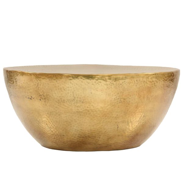 vidaXL Stolić za kavu od čekićanog aluminija 70 x 30 cm mjedeni