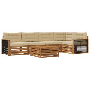 vidaXL Set vanjskih sofa 6 kom. Prirodna i bež