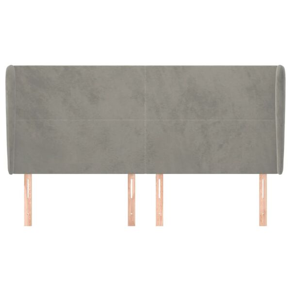 vidaXL Uzglavlje s u&scaron;ima svjetlosivo 183x23x118/128 cm bar&scaron;unasto