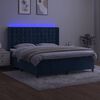 vidaXL Krevet box spring s madracem LED tamnoplavi 180x200 cm bar&scaron;un