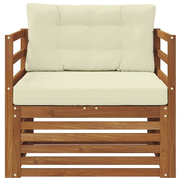 vidaXL Set vanjskih sofa Čvrsto drvo akacije i poliester Prirodna