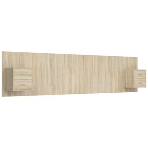 vidaXL Uzglavlje za krevet s ormarićima boja hrasta konstruirano drvo