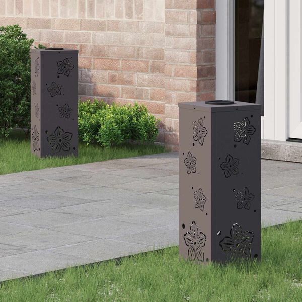 vidaXL Solarna LED svjetlost za stazu 2 pcs Crna Hladno valjana čelika