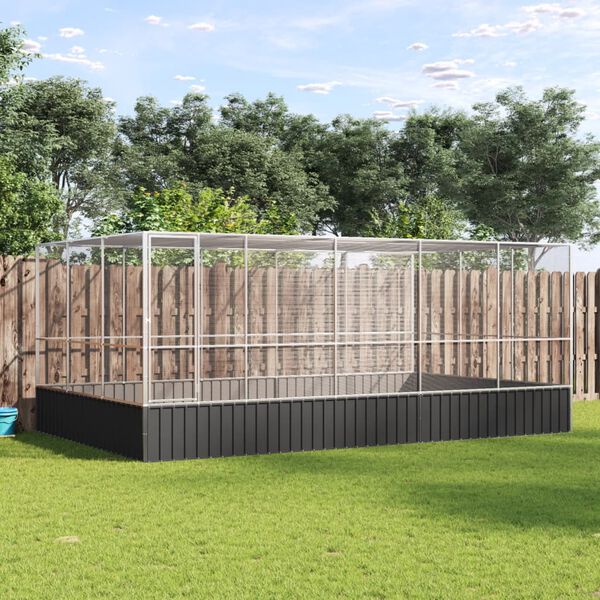 vidaXL Kavez za ptice s produžetkom srebrni 518x307x212 cm čelični