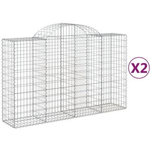 vidaXL Lučne gabionske ko&scaron;are 2 kom 200x50x120/140cm pocinčano željezo