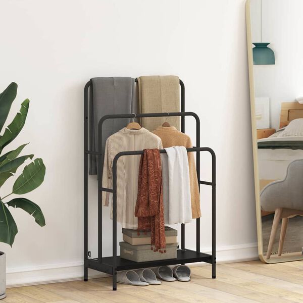 vidaXL Stalak za odjeću s policom Crni hrast 60 x 30 x 100,5 cm