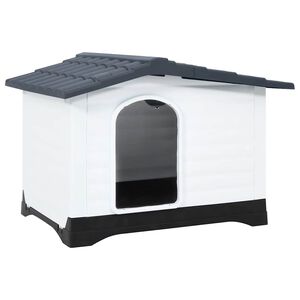 vidaXL Kućica za pse siva 90,5x68x66 cm polipropilen