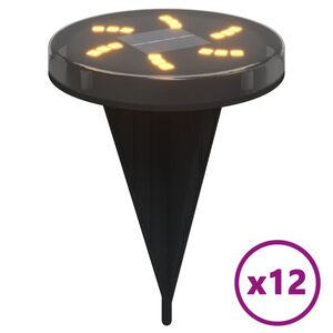 vidaXL Solarna podna svjetla sa &scaron;iljcima za tlo 12 kom topla bijela