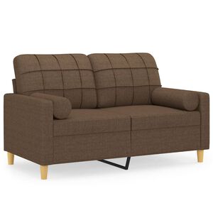 vidaXL Dvosjed s ukrasnim jastucima smeđi 120 cm od tkanine