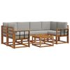 vidaXL Set vanjskih sofa s jastukom 7 pcs Prirodna i svijetlo siva