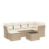 vidaXL 7-dijelni set vrtnih sofa od poliratana s jastucima bež
