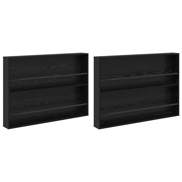 vidaXL Polica za časopise s policom 2 pcs Crni hrast 100 x 12 x 70 cm