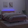 vidaXL Krevet box spring s madracem LED ružičasti 140x200cm bar&scaron;unasti