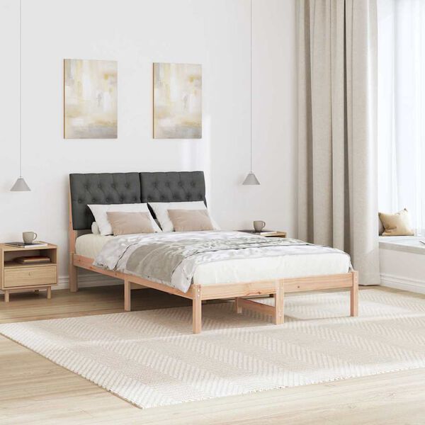 vidaXL Krevetni okvir s tapiciranim uzglavljem Smeđa 120 x 200 cm