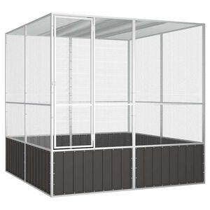 vidaXL Kavez za ptice antracit 213,5x217,5x211,5 cm pocinčani čelik