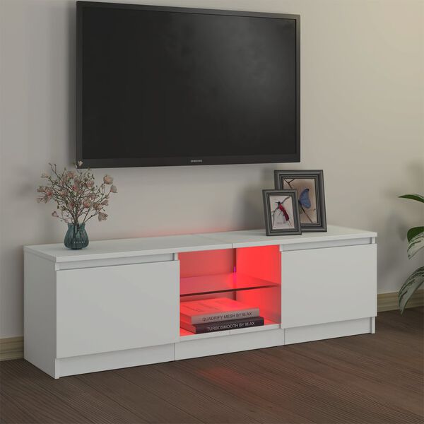 vidaXL TV ormarić s LED svjetlima bijeli 120 x 30 x 36 cm