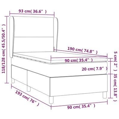 vidaXL Box spring krevet s madracem tamnozeleni 90x190 cm baršunasti