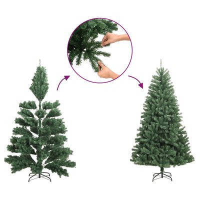 vidaXL Kutno umjetno božićno drvce zeleno 240 cm PVC