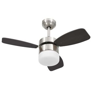 vidaXL Stropni ventilator sa svjetlom i daljinskim 76 cm tamnosmeđi